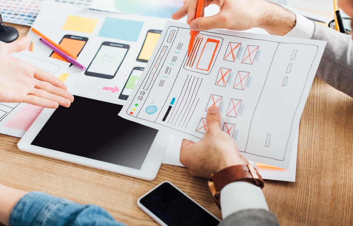 mobile phone design wireframe