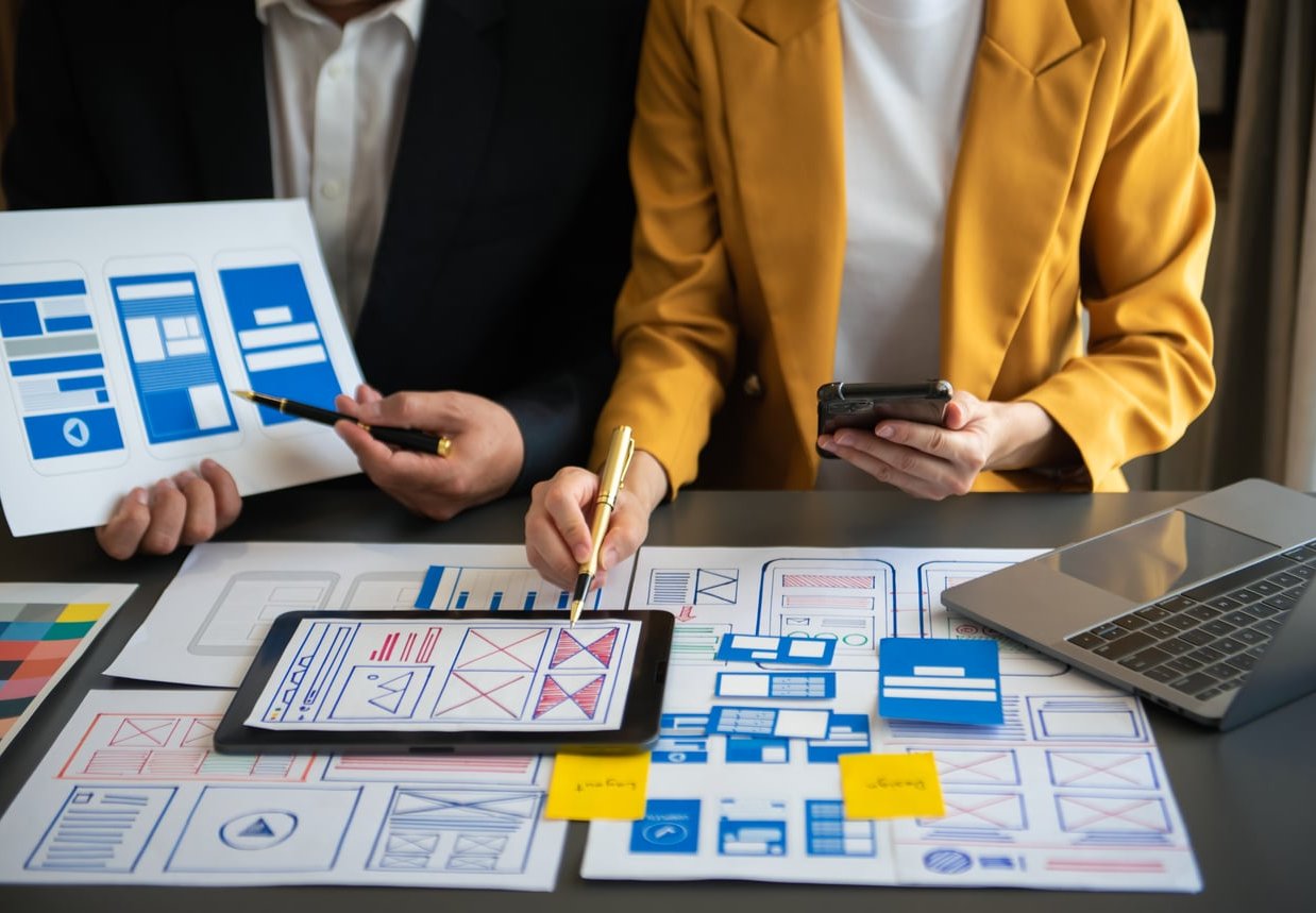 mobile phone design wireframe